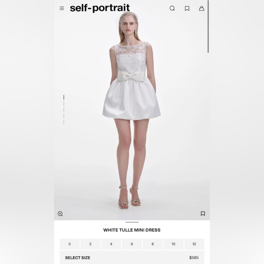 Self Portrait to WHITE TULLE MINI DRESS